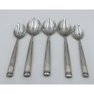 Hampton Silversmiths AVIGNON 2 Stainless Glossy Flatware 3 Soup Spoon 2 Teaspoon